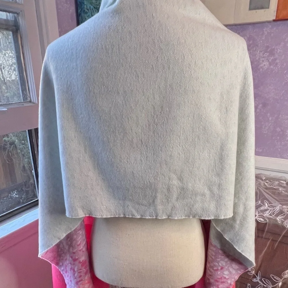GAP Pink and Baby Blue Patterned Scarf 100% acetate